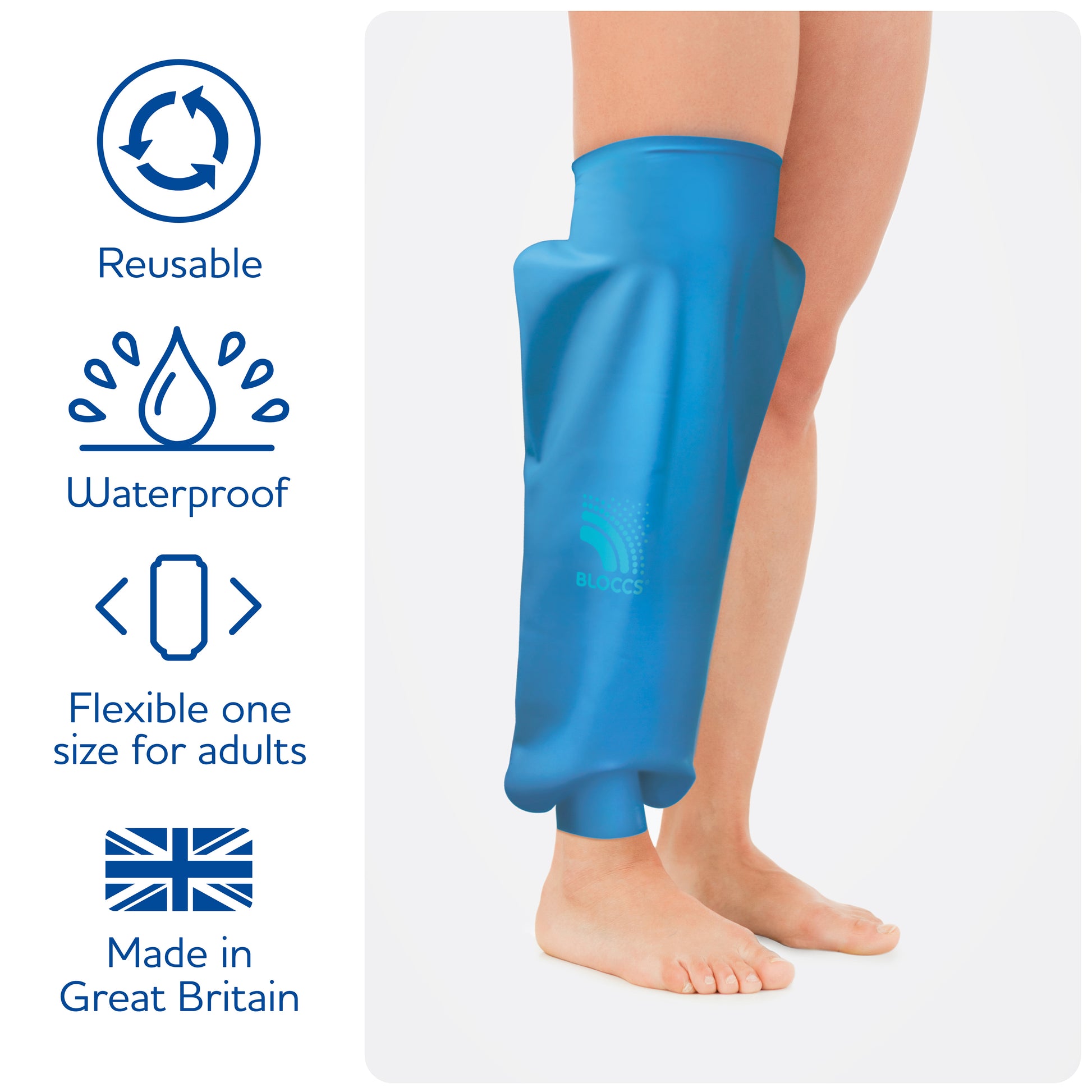 Bloccs Waterproof Knee Cover for Casts and Dressings, Adult (2)