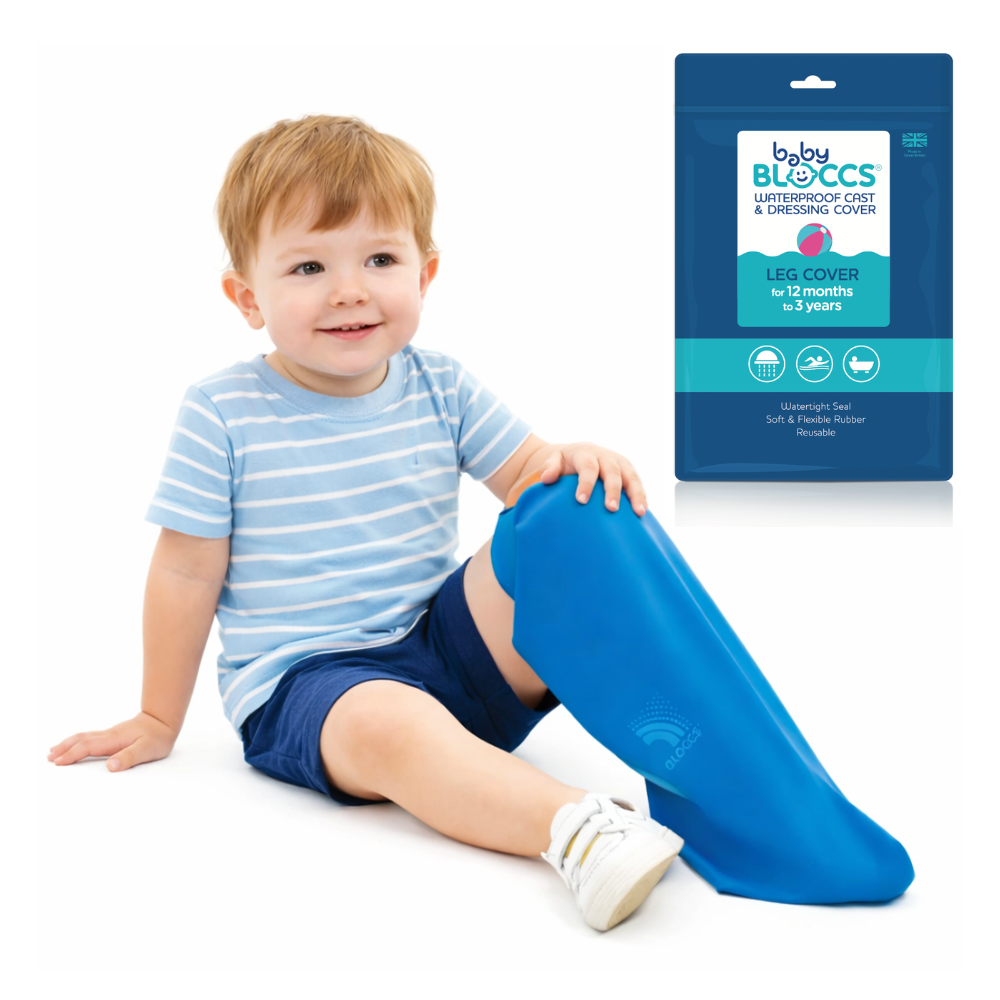 BLOCCS 100% Waterproof Cast Cover – Baby Bloccs (12–36 Months) – Reusable Shower, Bath & Swim Protector – XS (2)