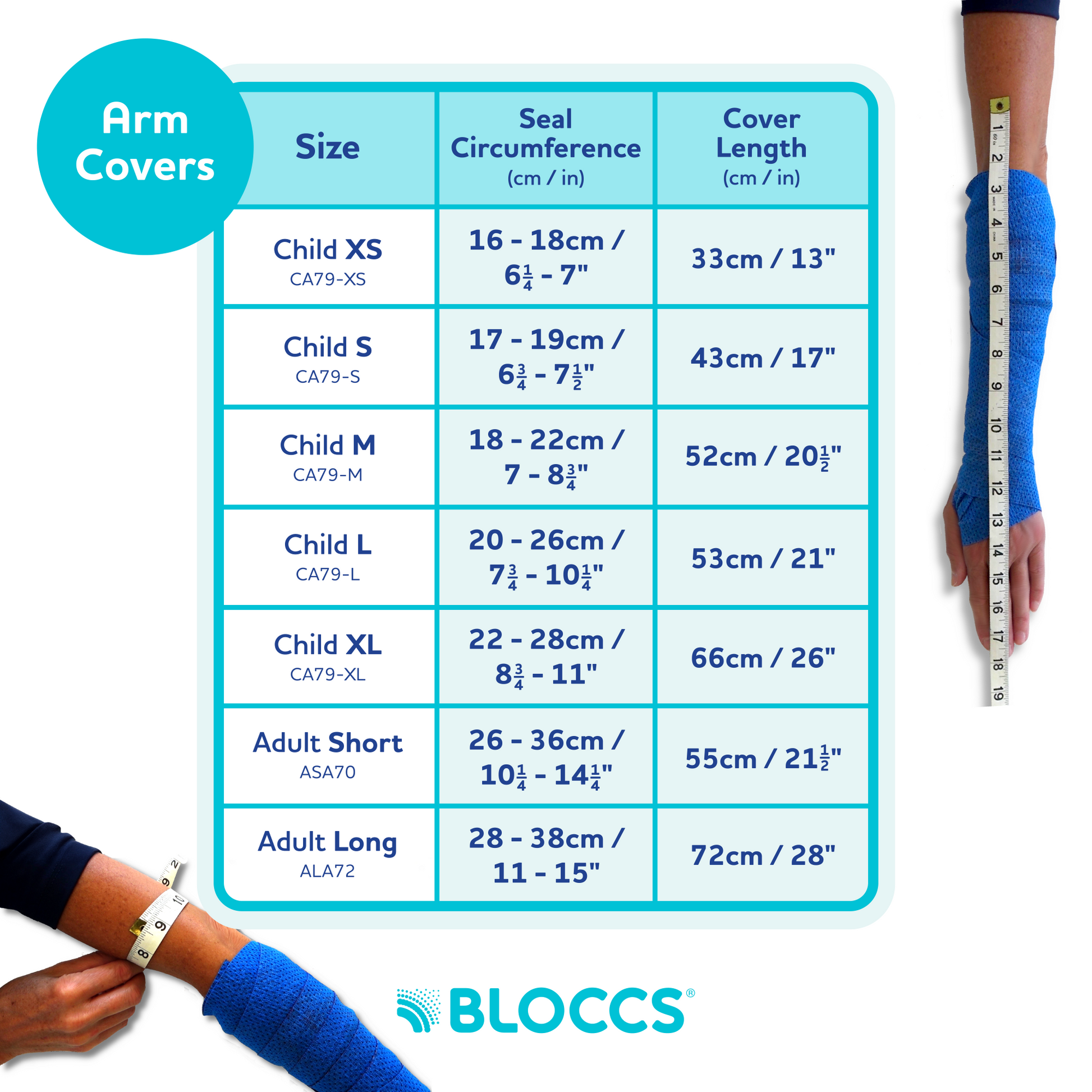 Bloccs Waterproof Cast Cover, Adult Arm (5)