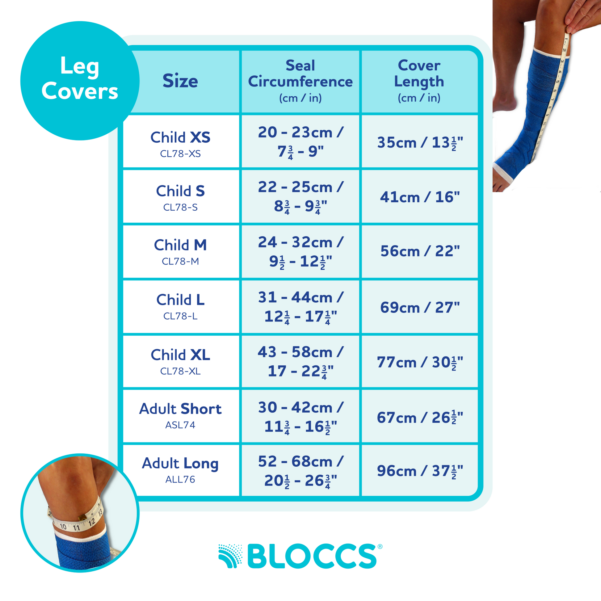 Bloccs Waterproof Cast Cover, Adult Leg (7)