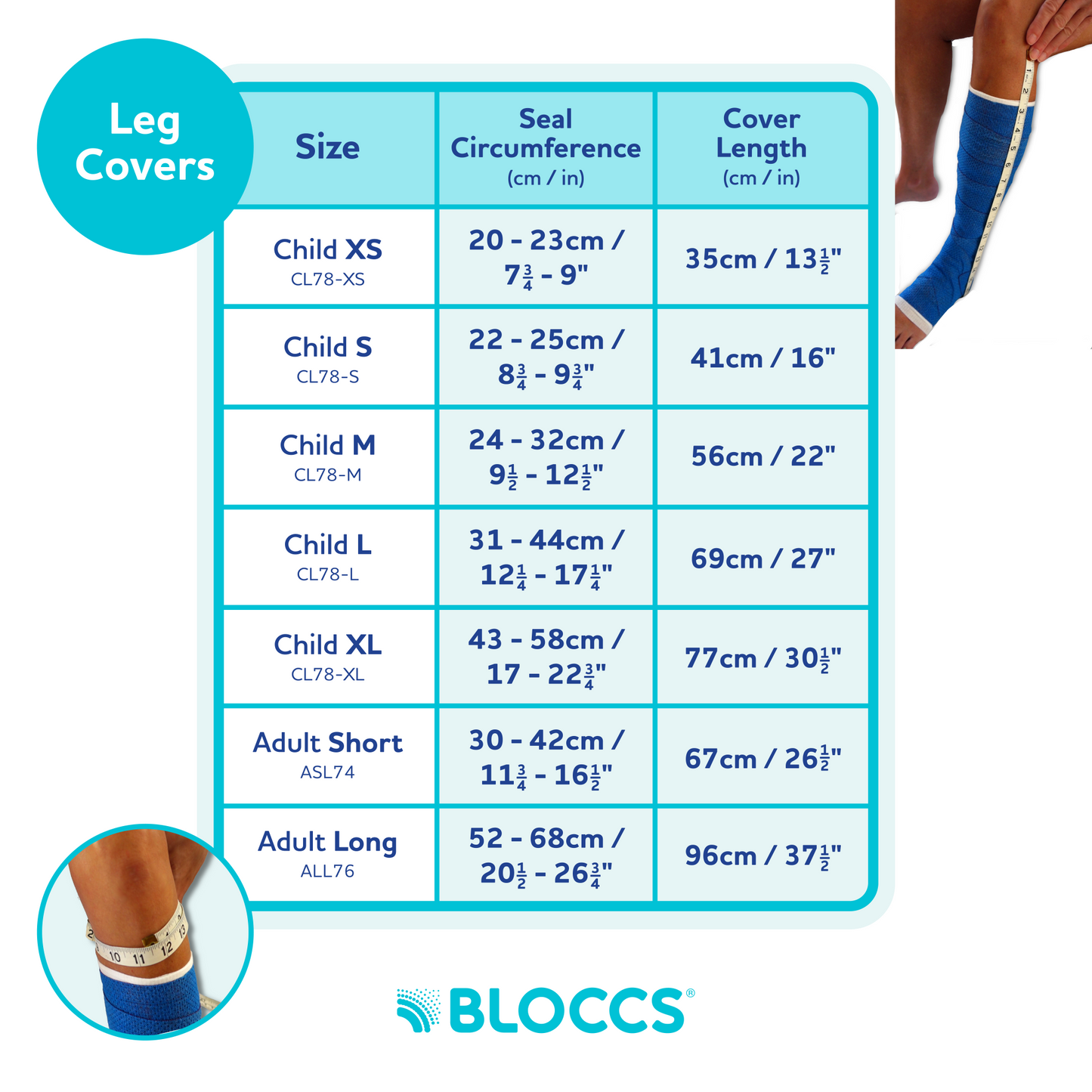 Bloccs Waterproof Cast Cover, Adult Leg (6)