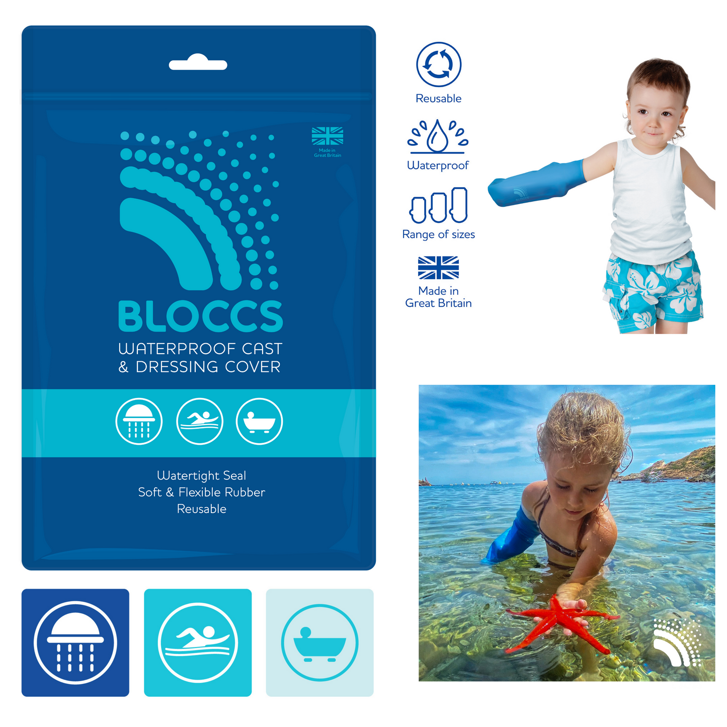 Bloccs Waterproof Cast Cover, Child Arm (2)