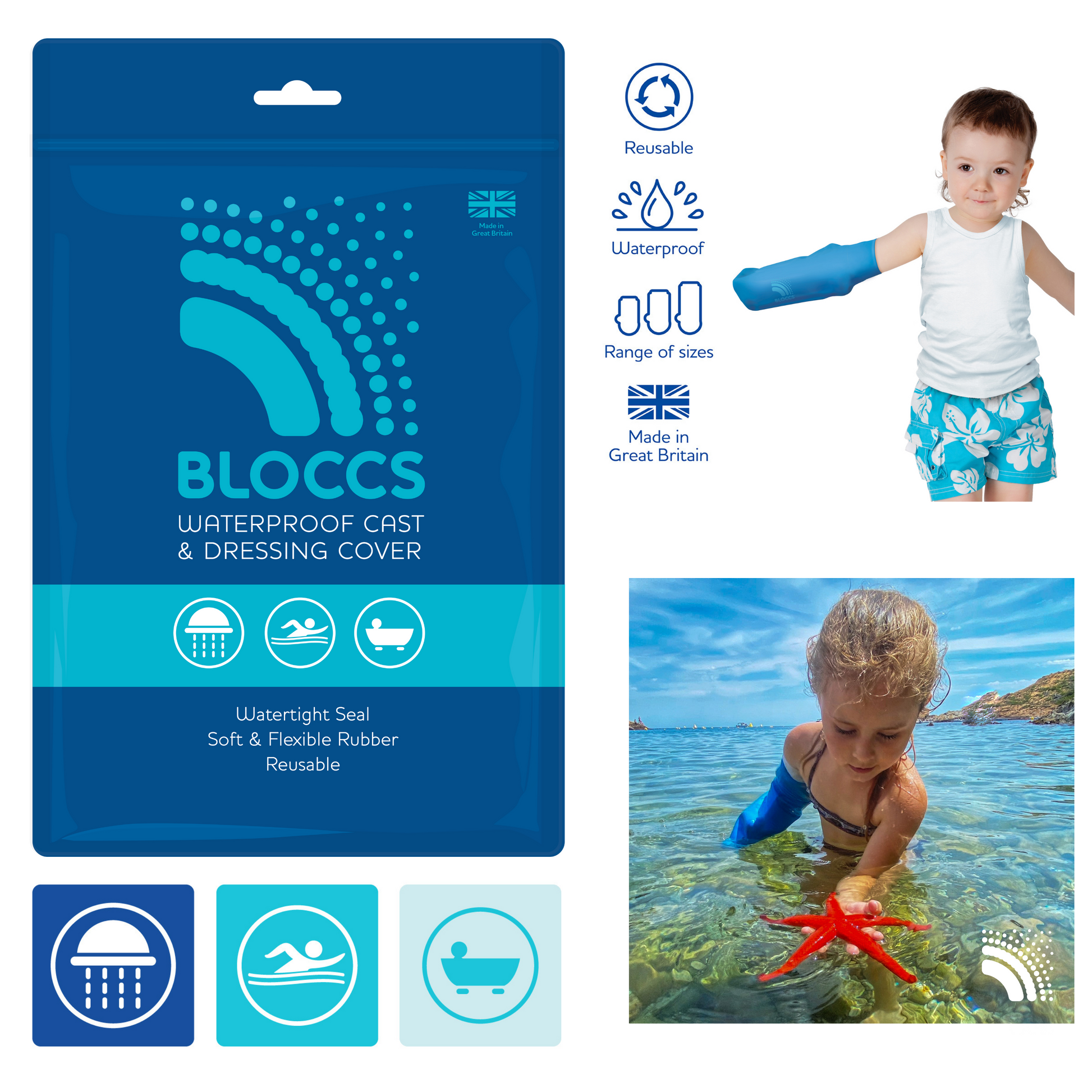 Bloccs Waterproof Cast Cover, Child Arm (2)